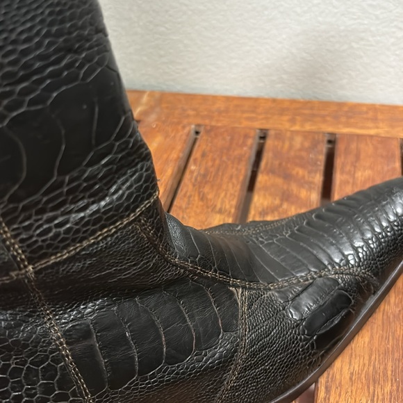 Sebastiano Migliore Italian Leather Reptile-Embossed Ankle Boots | Size 6 - Picture 3 of 5